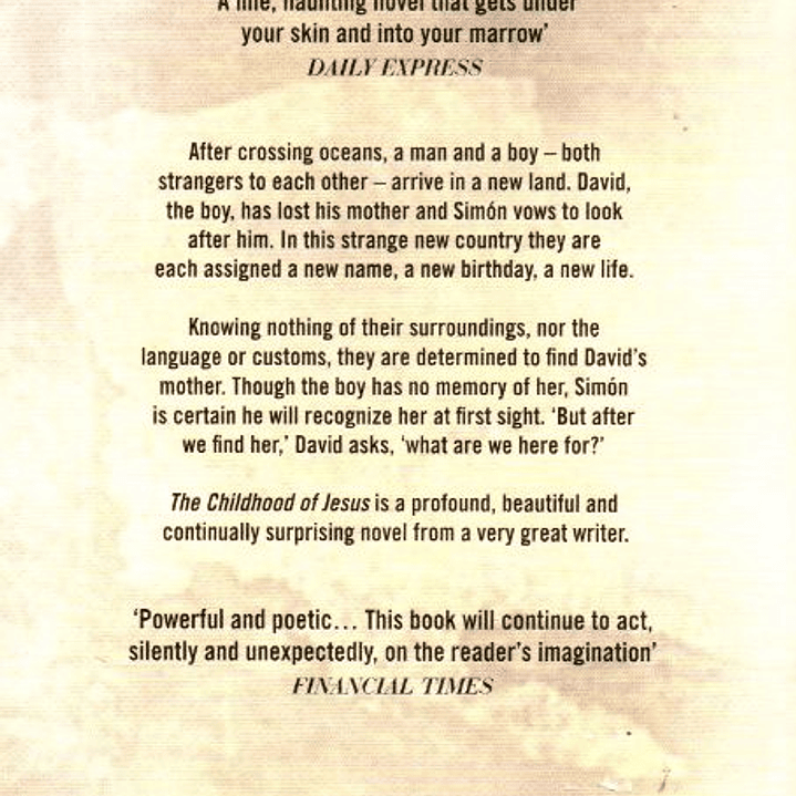 Livro - The Childhood of Jesus - J. M. Coetzee - 2