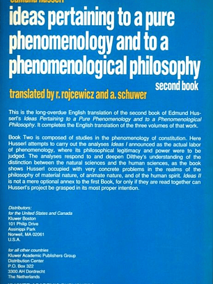 Ideas Pertaining to a Pure Phenomenology and to a Phenomenological...