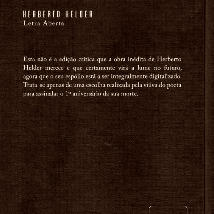 Livro - Letra Aberta - Herberto Helder 2