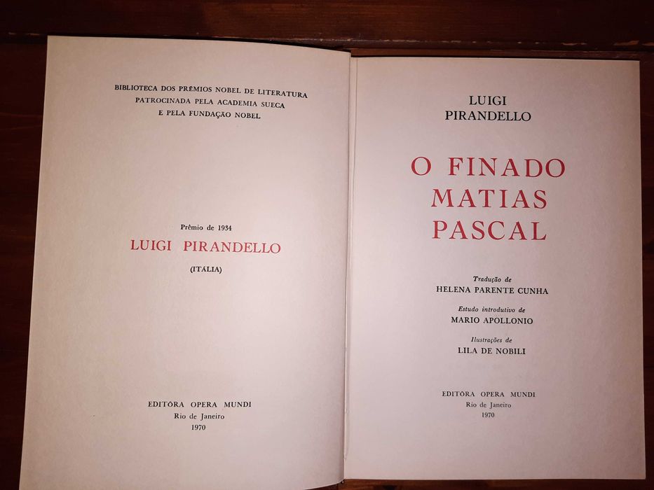 Livro - O Finado Matias Pascal - Luigi Pirandello