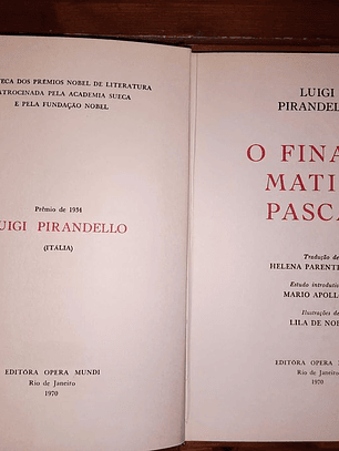 Livro - O Finado Matias Pascal - Luigi Pirandello