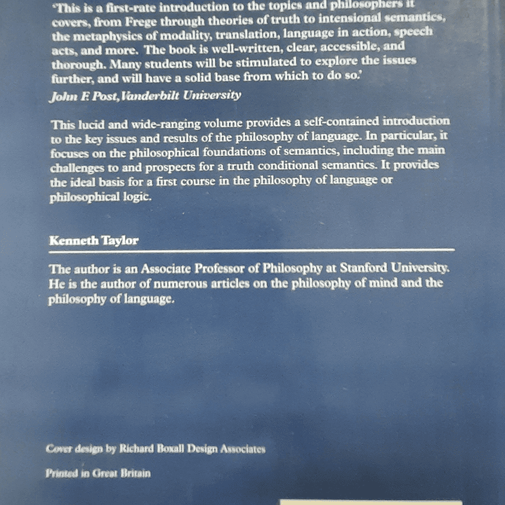 Truth & Meaning. An Introduction to the Philosophy of Language 2