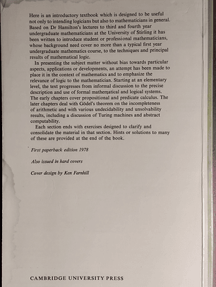 Logic for Mathematicians