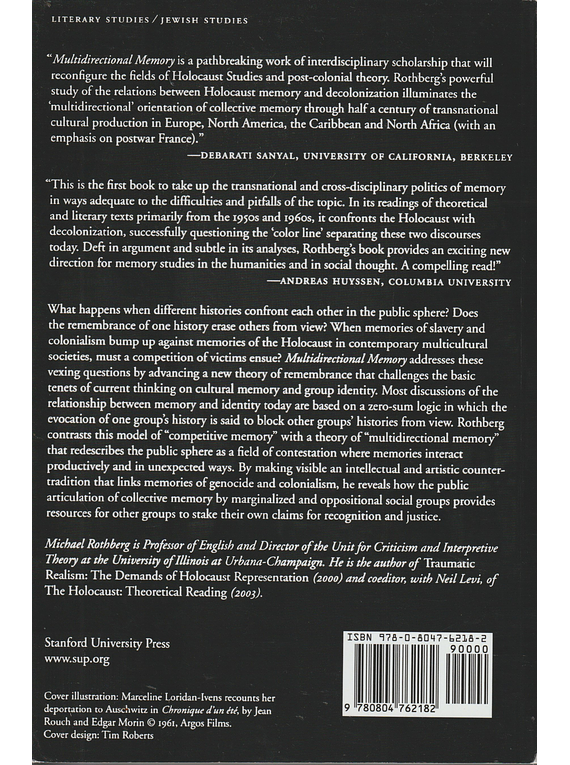 Multidirectional Memory: Remembering the Holocaust in the Age of Decolonization