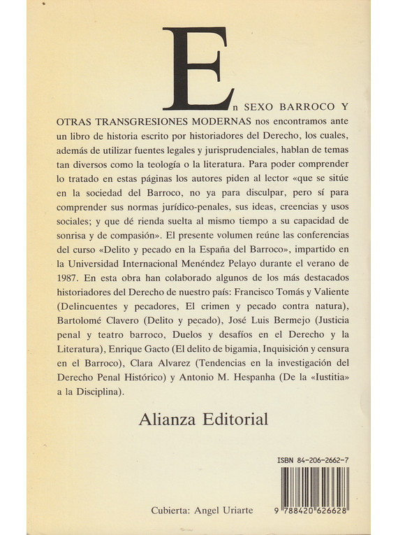 Sexo barroco y otras trangresiones premodernas