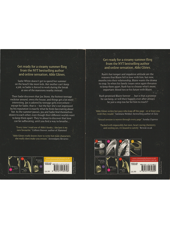 Twisted Perfection / Simple Perfection / Breathe / Forever too Far / Never too Far / Rush too Far / The Vincent Boys / The Vincent Brothers (8 livros)