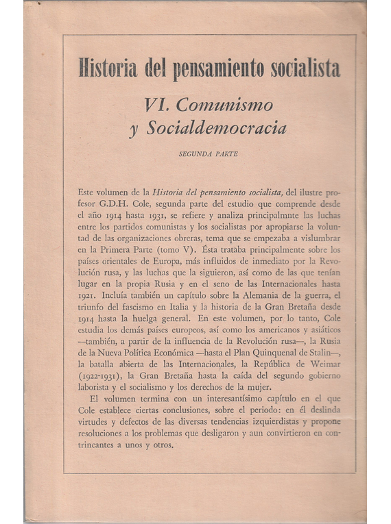 Historia del Pensamiento Socialista (6 Volumes)