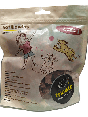 Corazón De Vacuno Crudo Liofilizado Tributo 100g