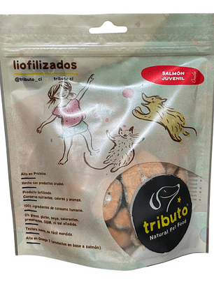 Tributo Salmon Entero Trozado Crudos Liofilizados 100grs