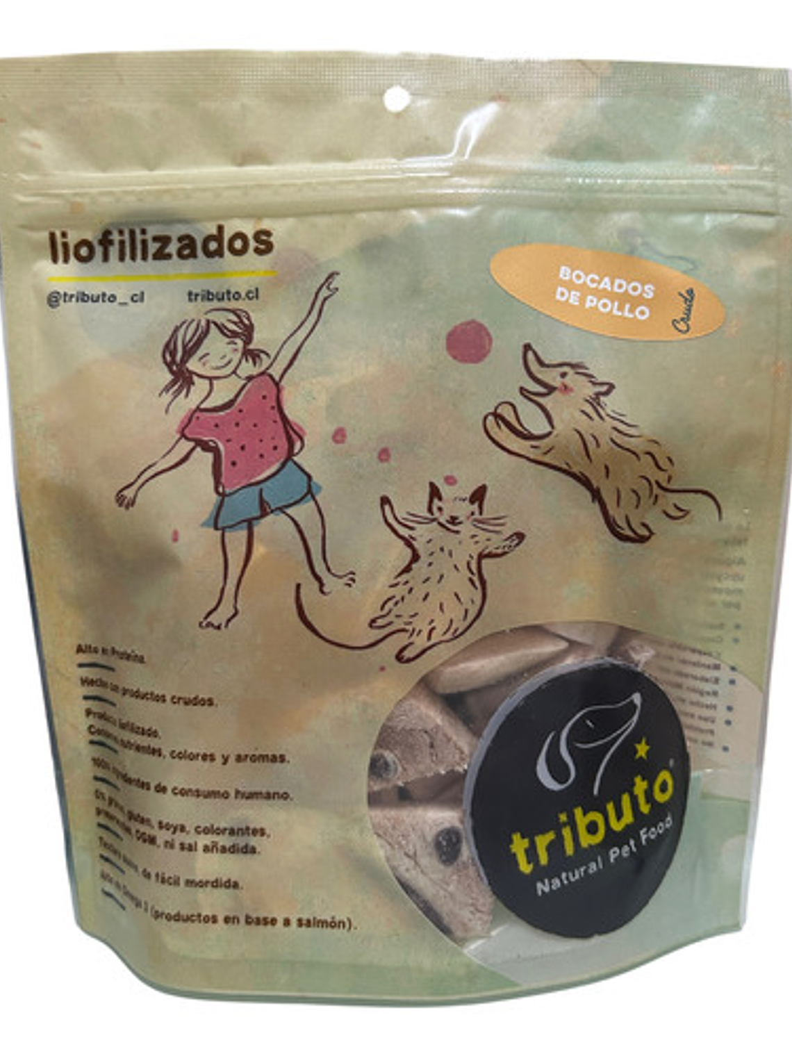 Tributo Bocados De Pollo Crudos Liofilizados 100g 1