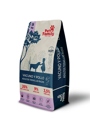 Alimento para Perros Pet Family Vacuno y Pollo 15 - 5 Kilos