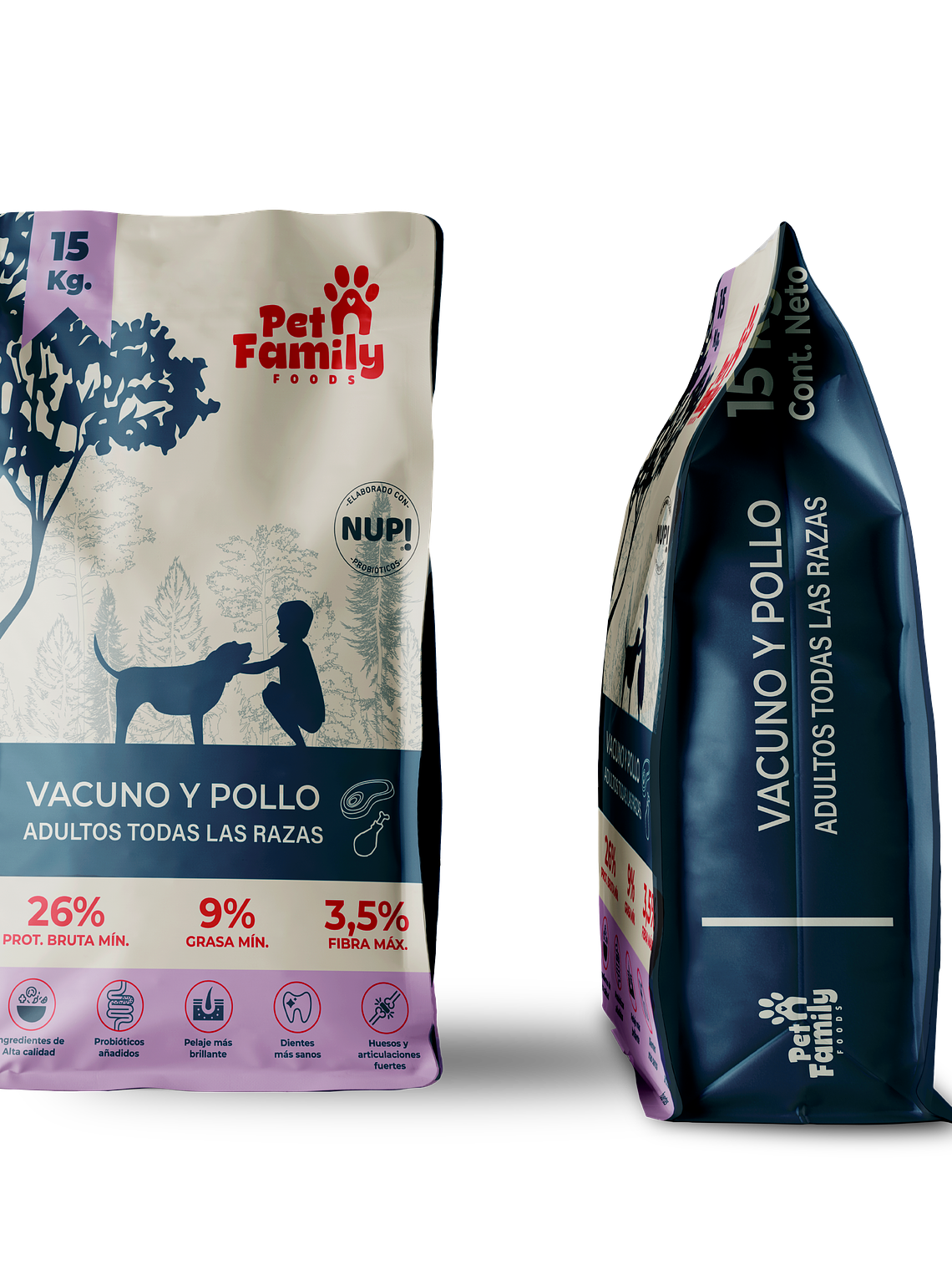 Alimento para Perros Pet Family Vacuno y Pollo 15 - 5 Kilos 3