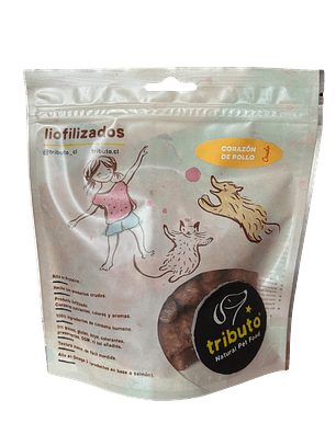 Tributo Corazón de Pollo Crudos Liofilizados 100g
