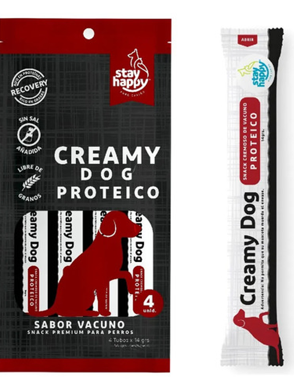 Snack Creamy Proteico Para Perros Vacuno 56 Grs Stay Happy 1