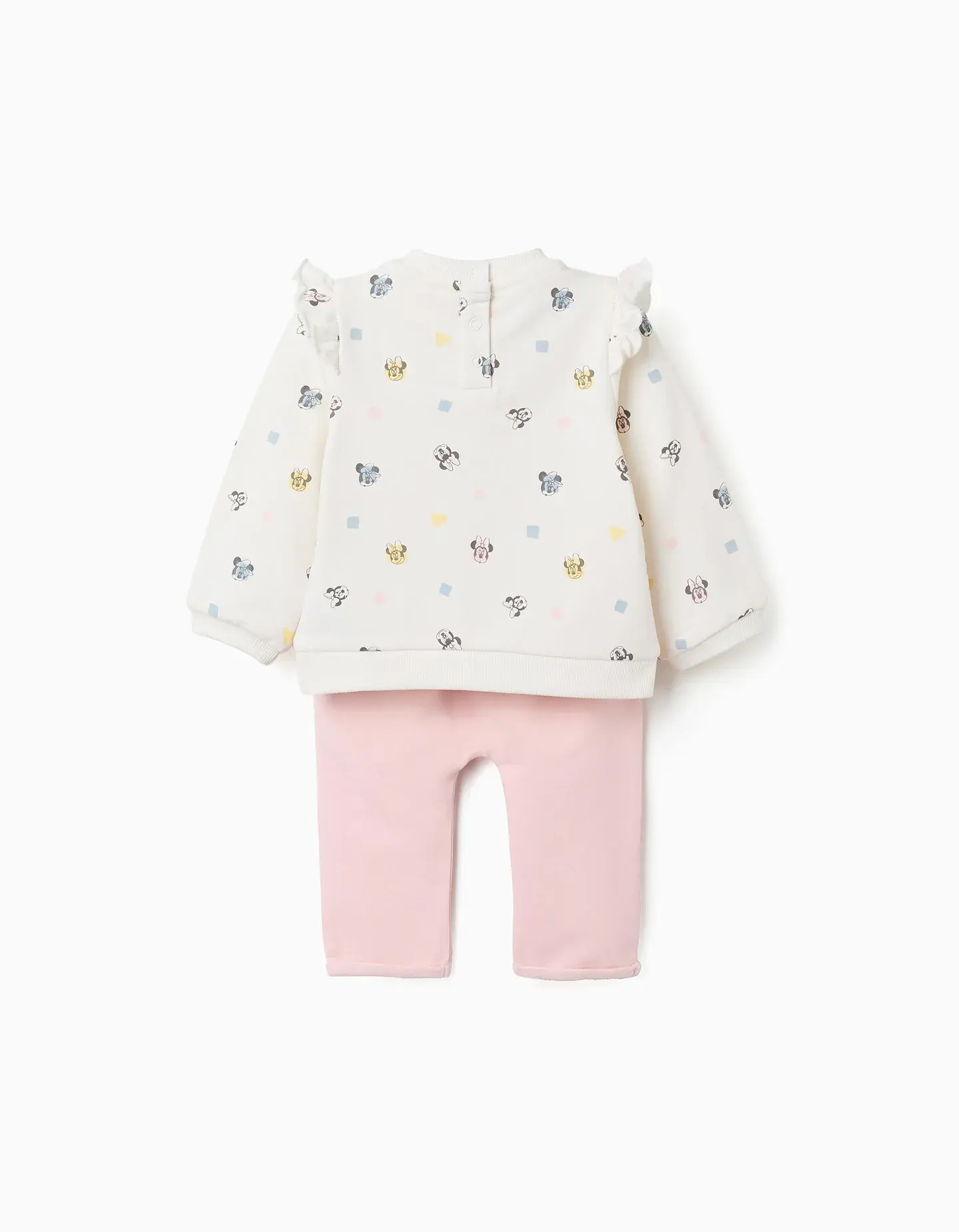 Conjunto cardado com motivo da Minnie para recém-nascida, rosa/branco 2