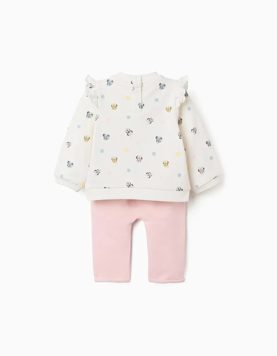 Conjunto cardado com motivo da Minnie para recém-nascida, rosa/branco 2