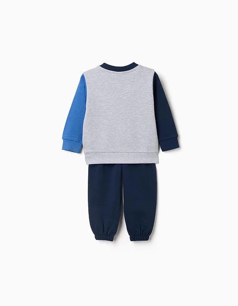 Fato de treino de algodão Toy Story para bebé e menino, azul/cinza