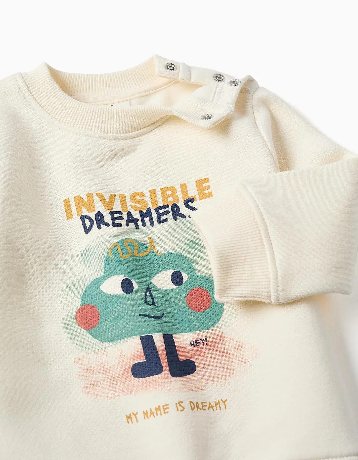 Fato de treino cardado Dreamers para bebé menino, branco/azul-marinho 3