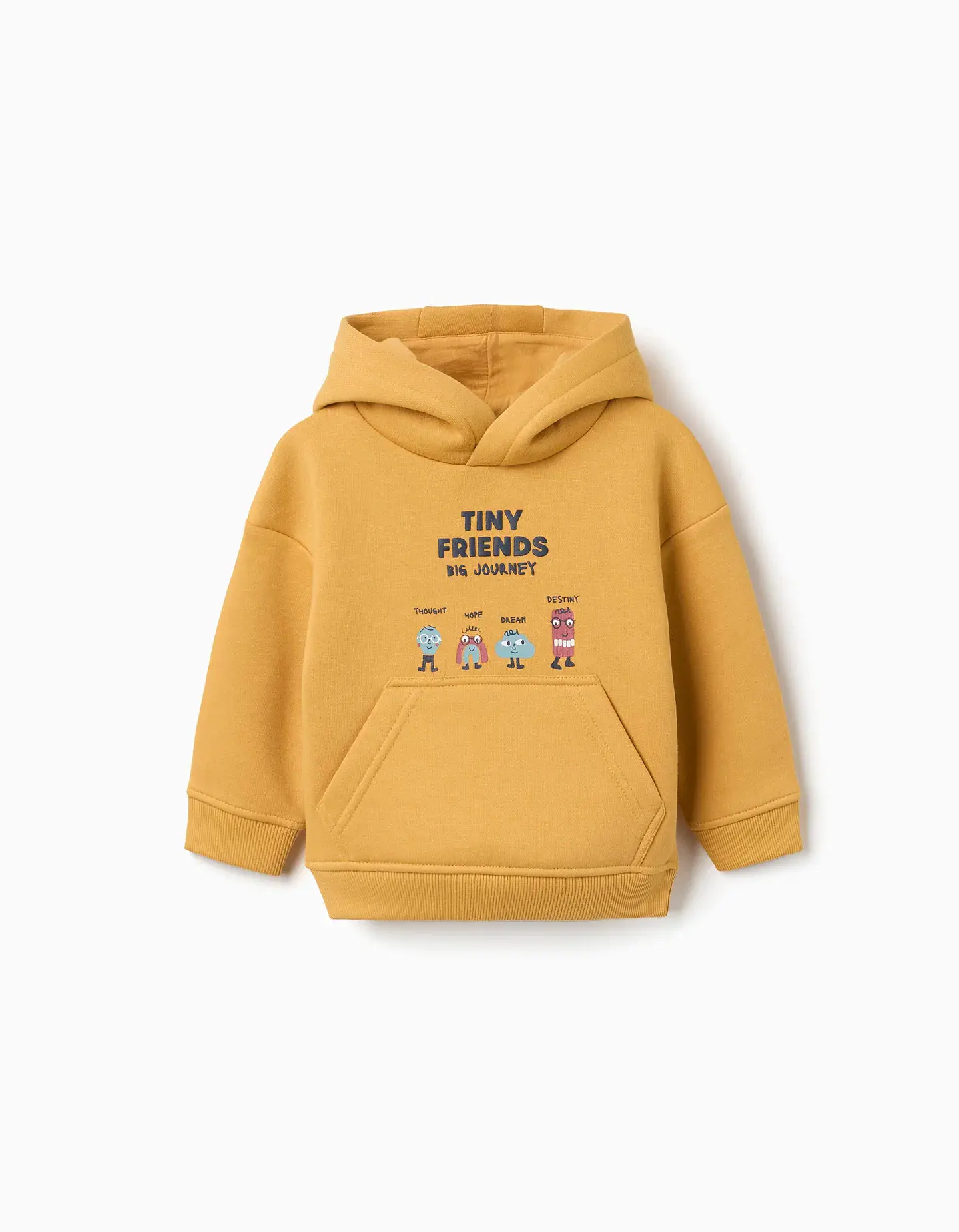 Sweat cardada com capuz Tiny Friends para bebé menino, amarelo 1