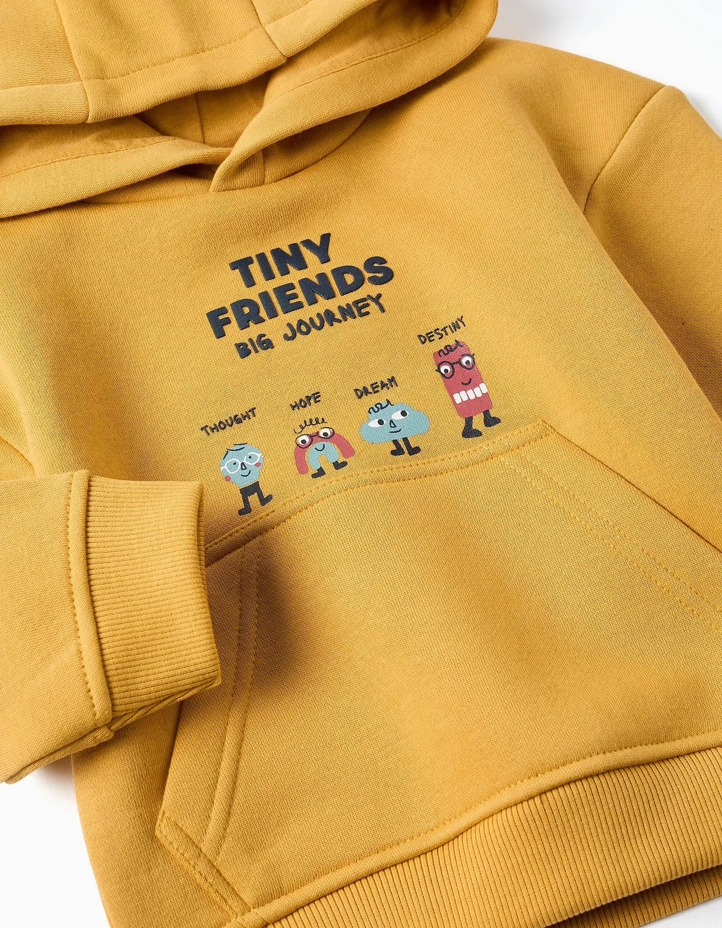 Sweat cardada com capuz Tiny Friends para bebé menino, amarelo 3