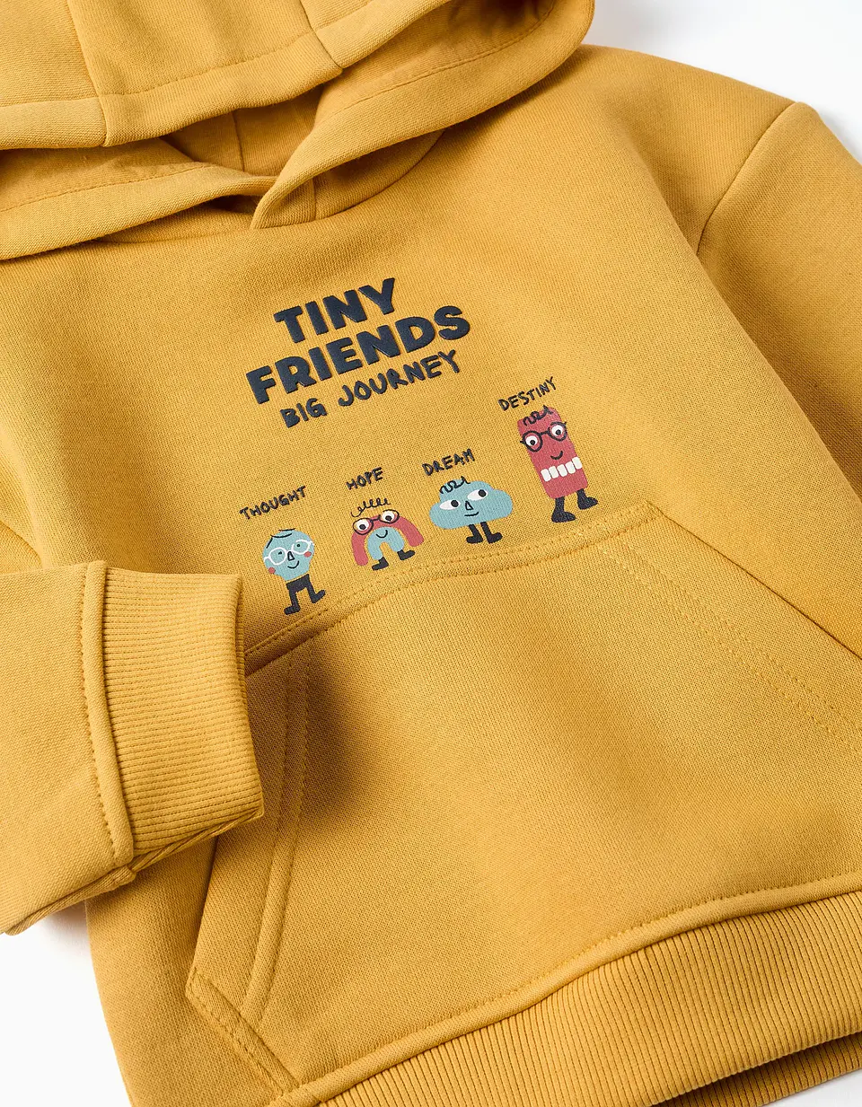 Sweat cardada com capuz Tiny Friends para bebé menino, amarelo 3