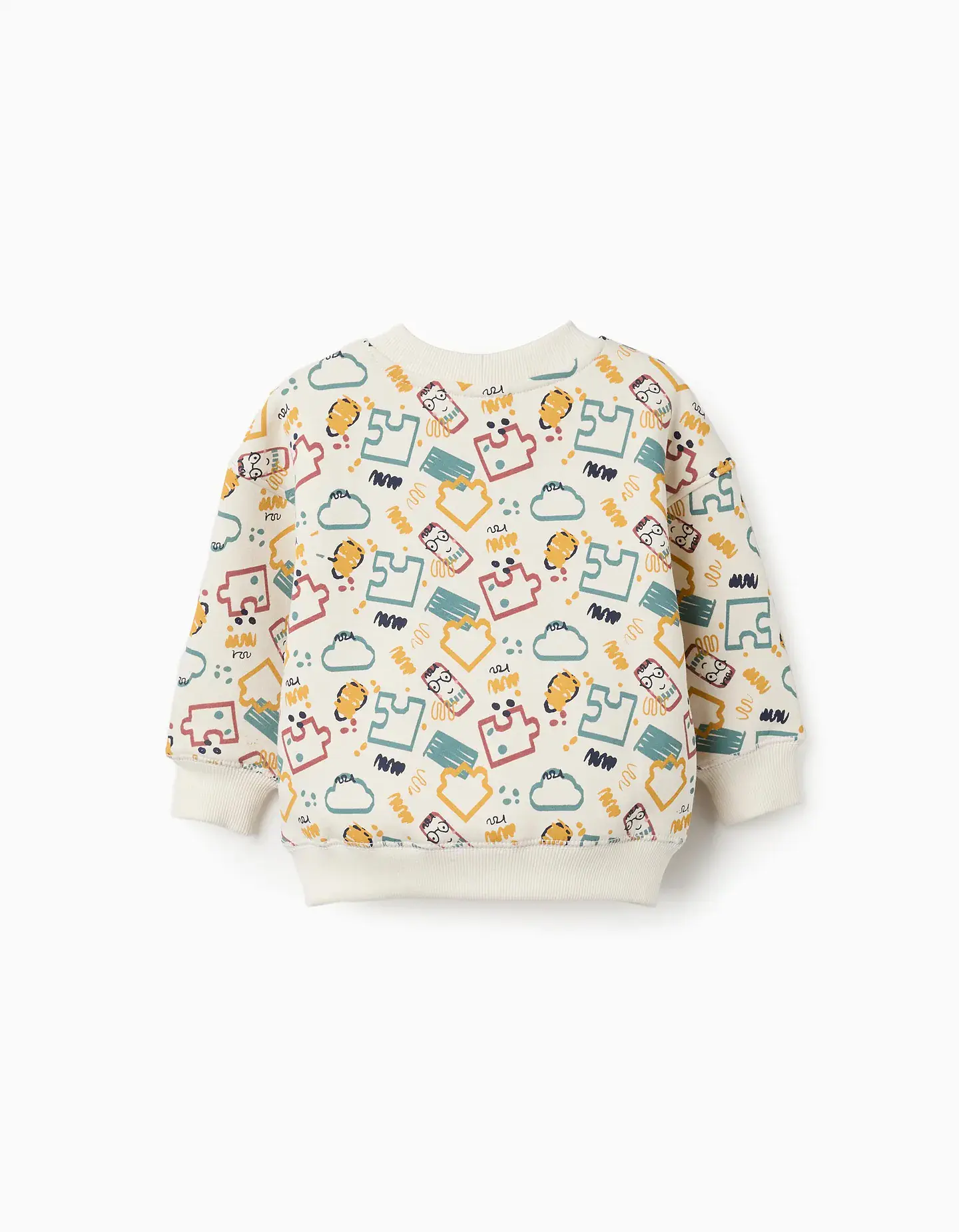 Sweat cardada com estampado colorido para bebé menino, branco 2