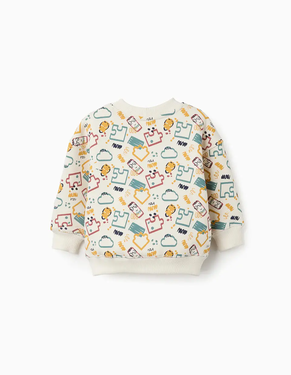 Sweat cardada com estampado colorido para bebé menino, branco 2