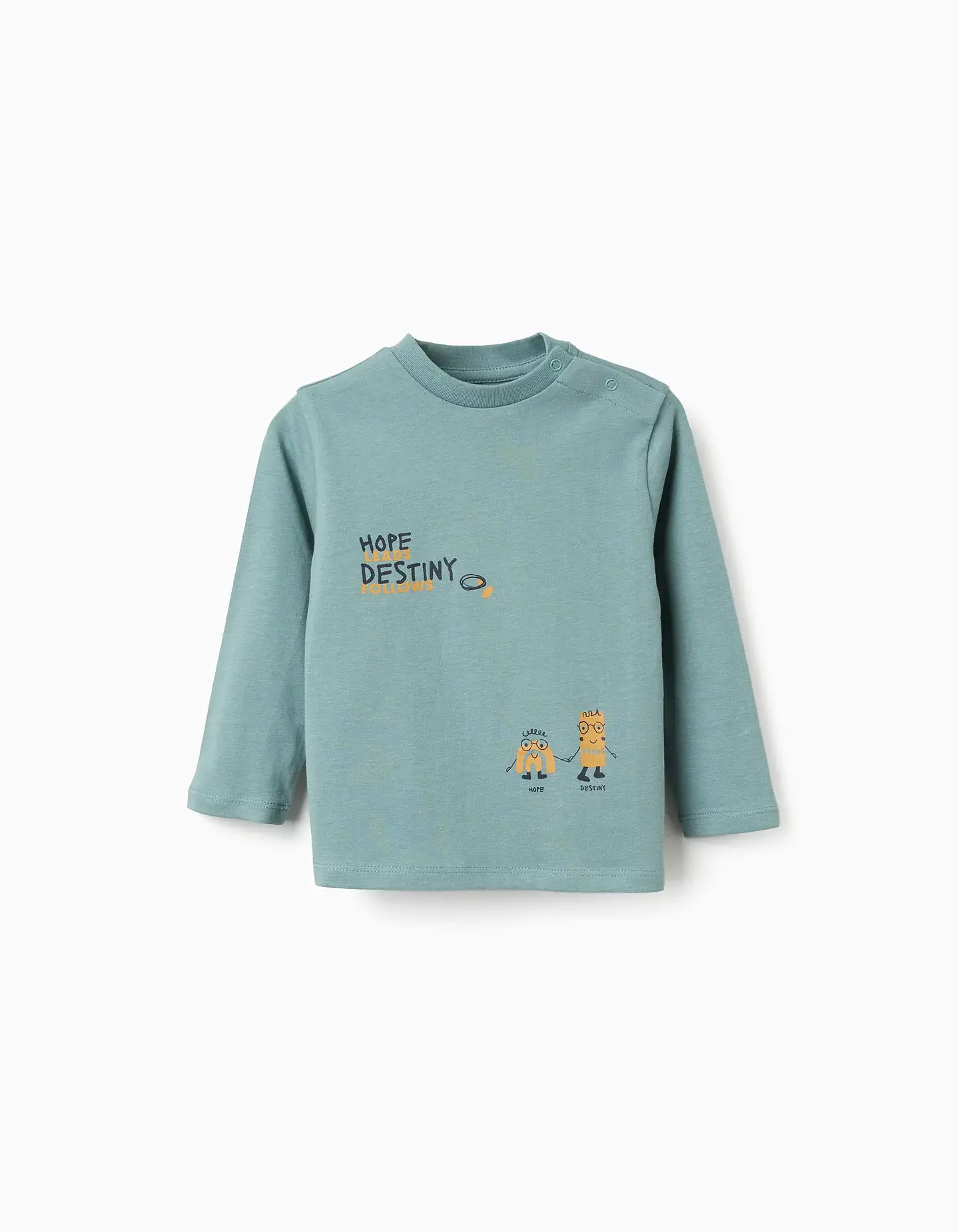 T-shirt de manga comprida Hope & Destiny para bebé menino, azul-esverdeado 1