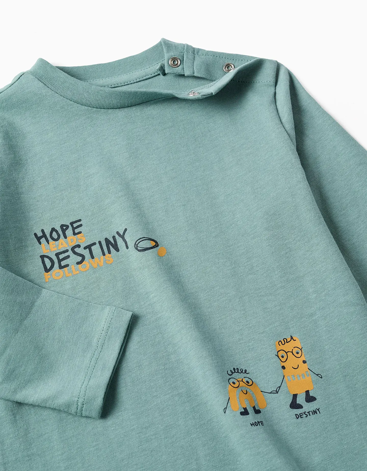 T-shirt de manga comprida Hope & Destiny para bebé menino, azul-esverdeado 3