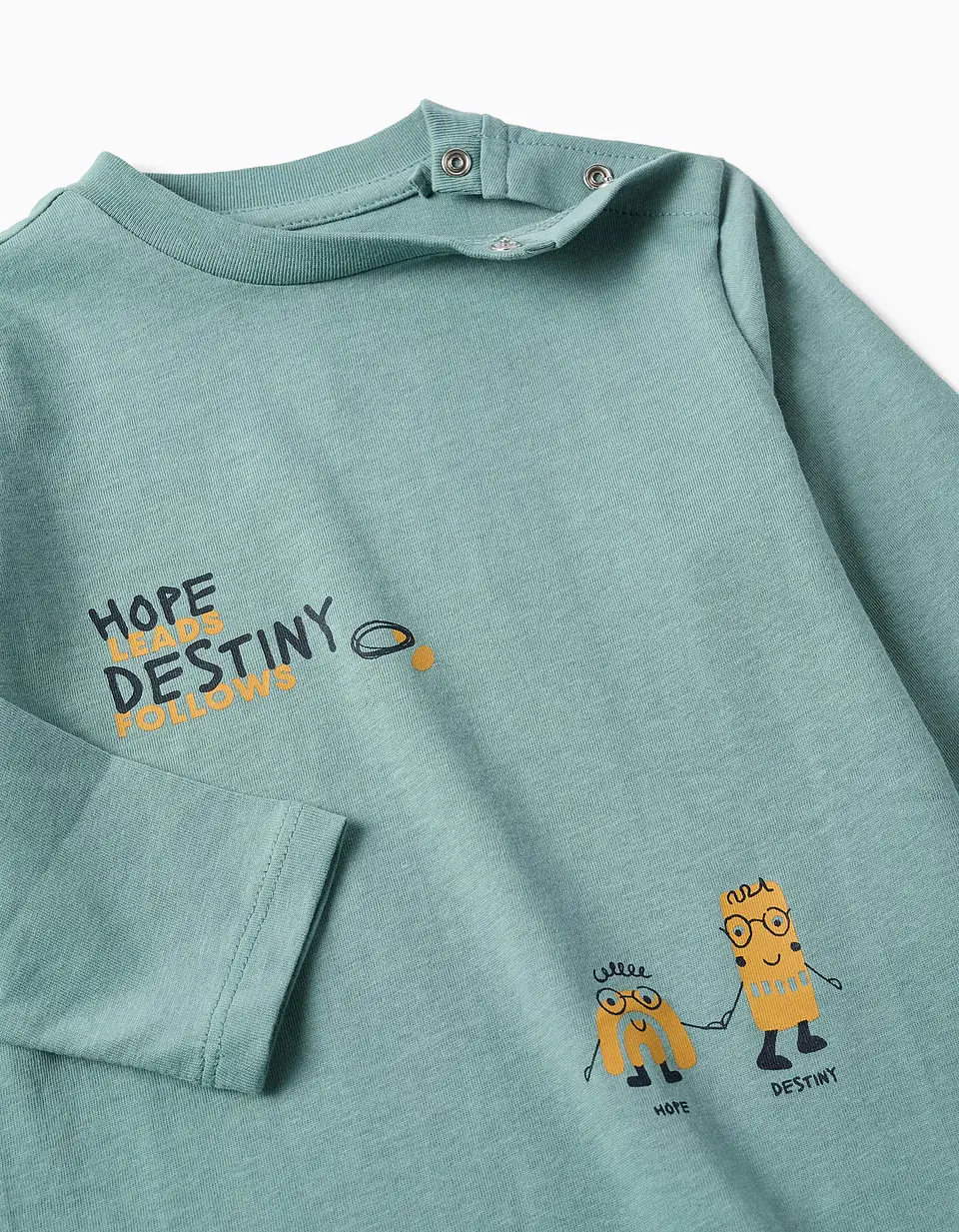 T-shirt de manga comprida Hope & Destiny para bebé menino, azul-esverdeado 3