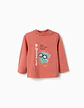 T-shirt de manga comprida com estampado Puzzle para bebé menino, terracota - Thumbnail 1
