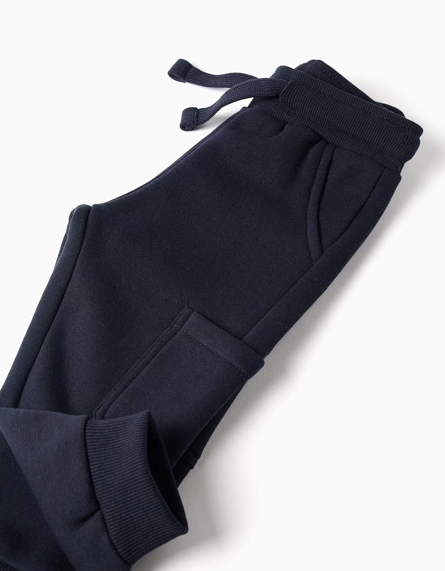 Calças de treino cargo cardadas para bebé menino, azul-escuro 4