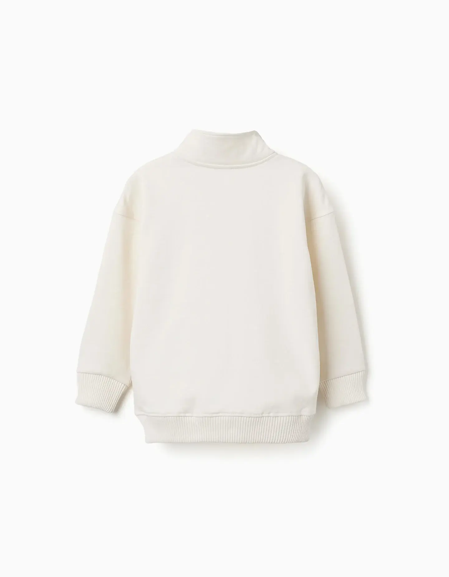 Sweat de felpa com gola subida e estampado para menino, branco 2