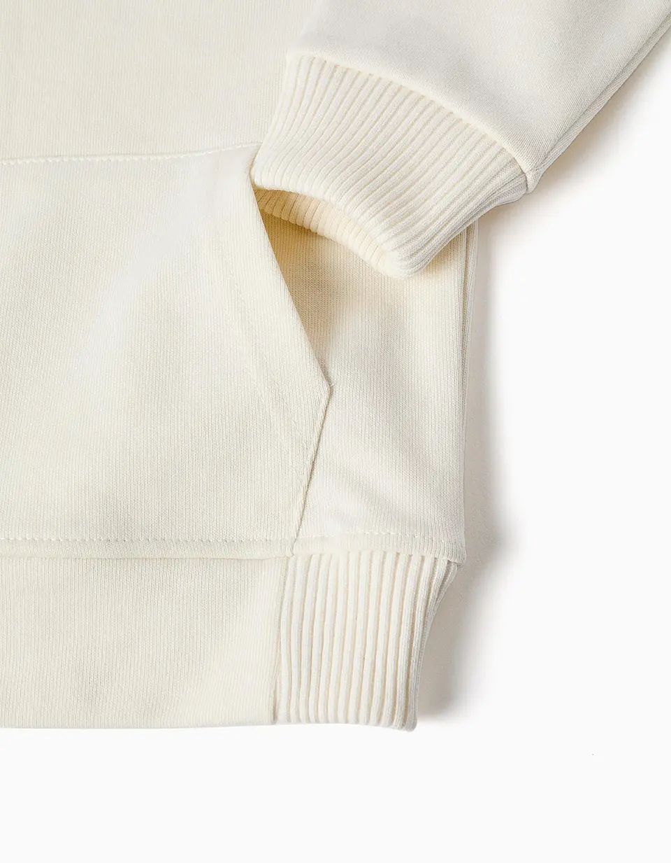 Sweat de felpa com gola subida e estampado para menino, branco 4