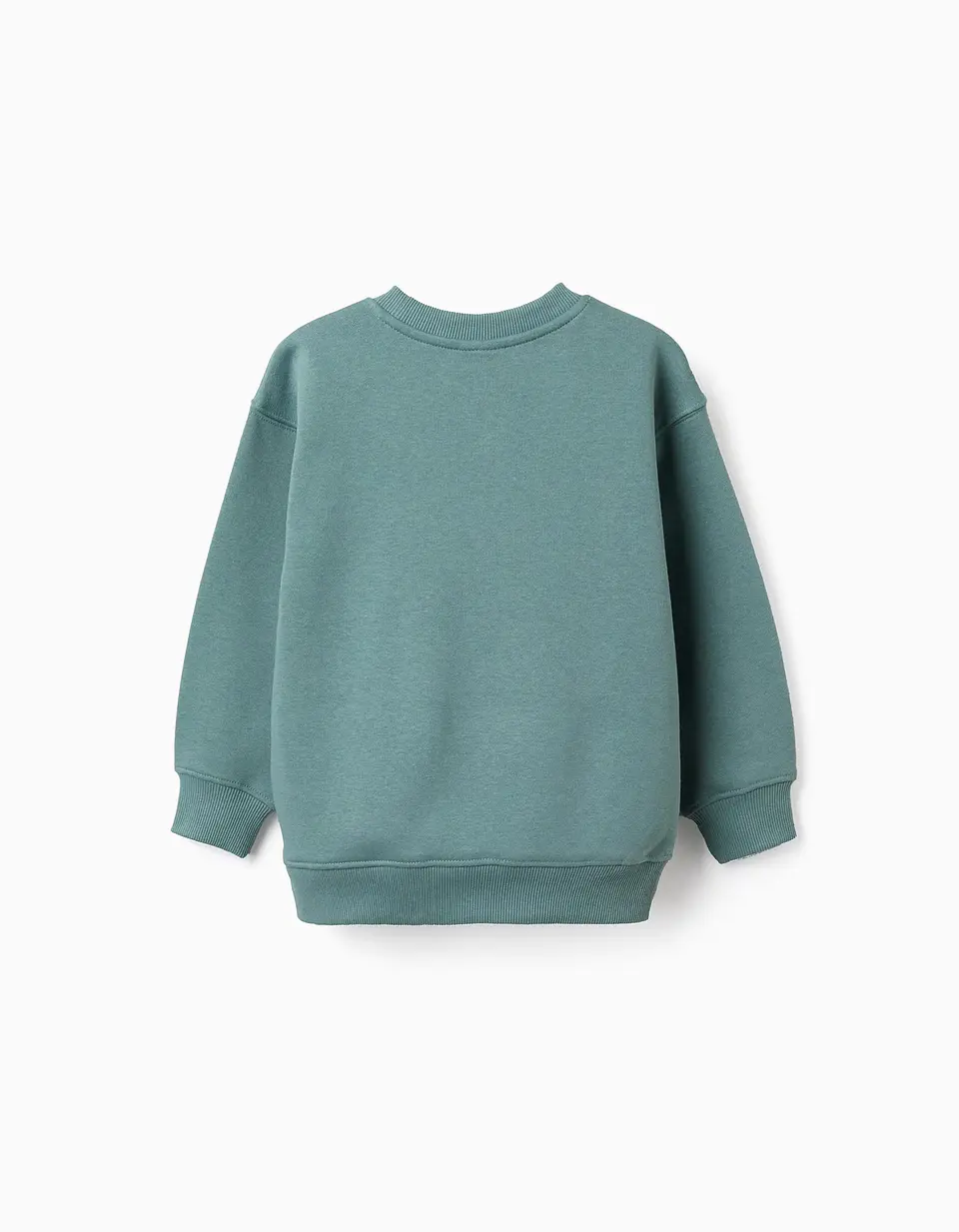 Sweat cardada com estampado em relevo para menino, azul-esverdeado 2