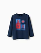 T-shirt de manga comprida de algodão Spider-Man para menino, azul-marinho - Thumbnail 2