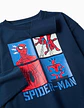 T-shirt de manga comprida de algodão Spider-Man para menino, azul-marinho - Thumbnail 4