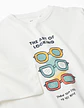 T-shirt de manga comprida com estampado Art of Looking para menino, branco - Thumbnail 3