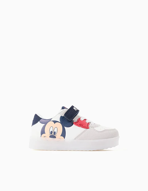 Sapatilhas combinadas com luzes Mickey para bebé menino, multicolor
