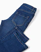 Calças de ganga straight fit para menino, azul-escuro - Thumbnail 4