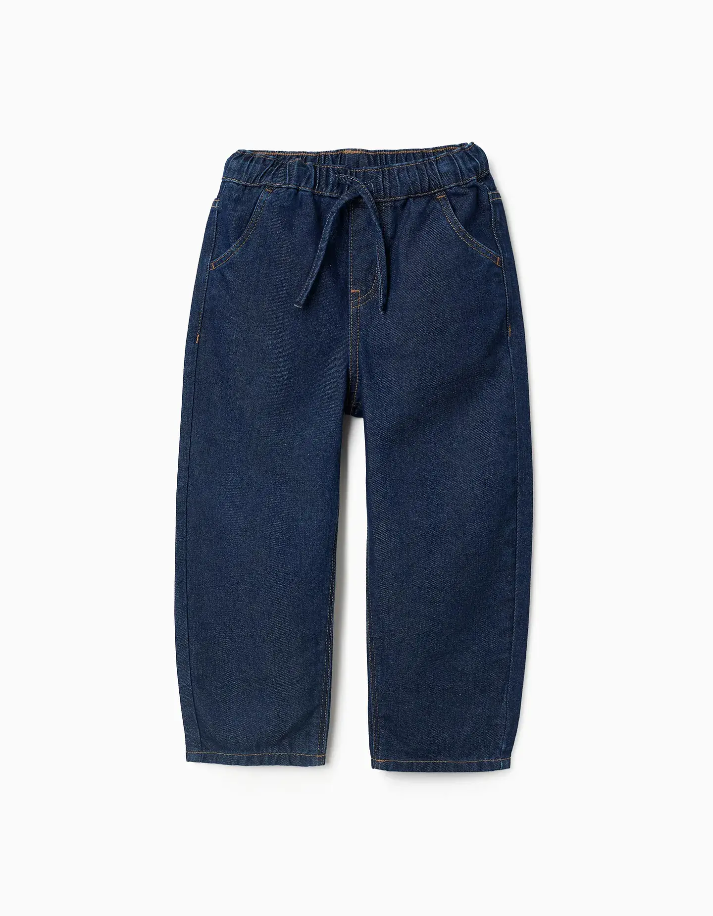 Calças de ganga baggy com cordão para menino, azul-escuro 1