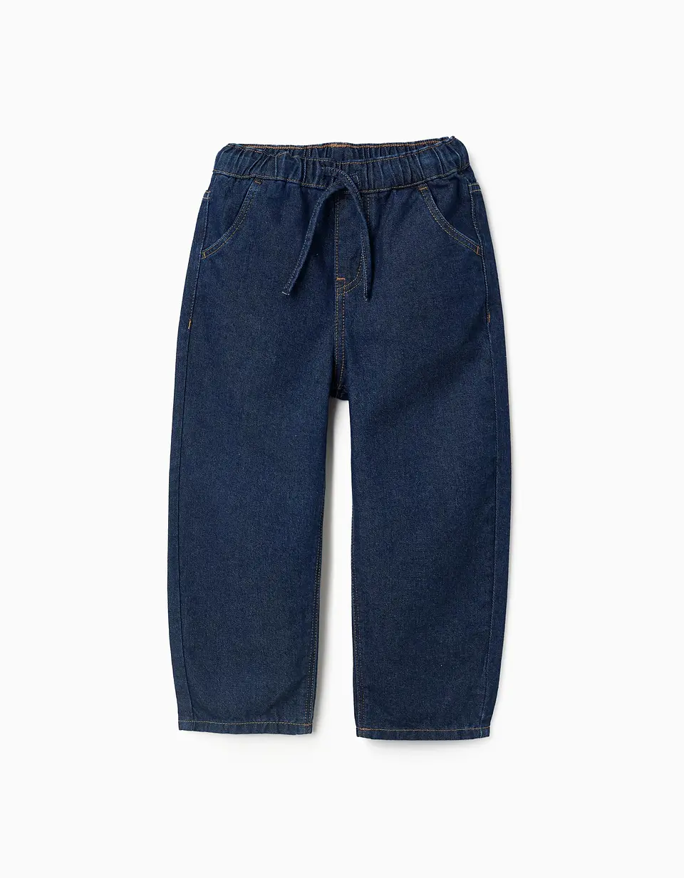 Calças de ganga baggy com cordão para menino, azul-escuro 1