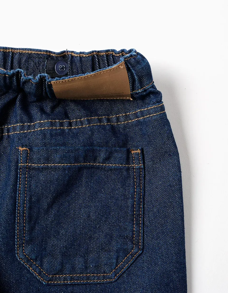 Calças de ganga baggy com cordão para menino, azul-escuro 3