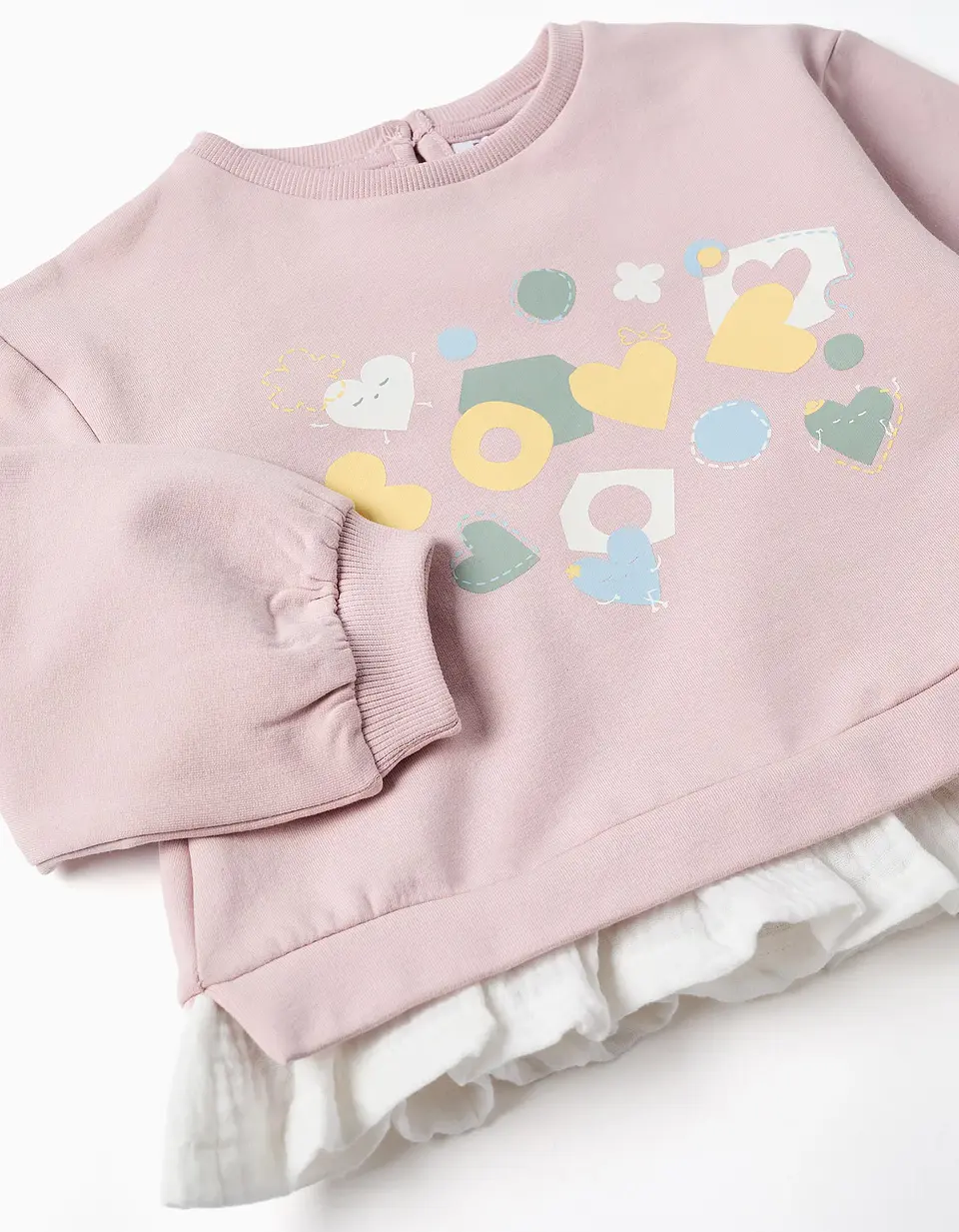 Fato de treino cardado com corações e bolinhas para bebé menina, lilás 3