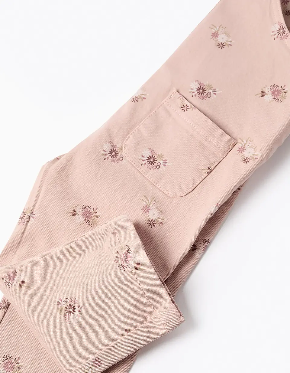Jardineiras de sarja com motivo floral para bebé menina, rosa-claro 4