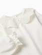 T-shirt de manga comprida com bordado inglês para bebé menina, branco - Thumbnail 3