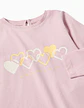 T-shirt de manga comprida com corações para bebé menina, lilás - Thumbnail 3