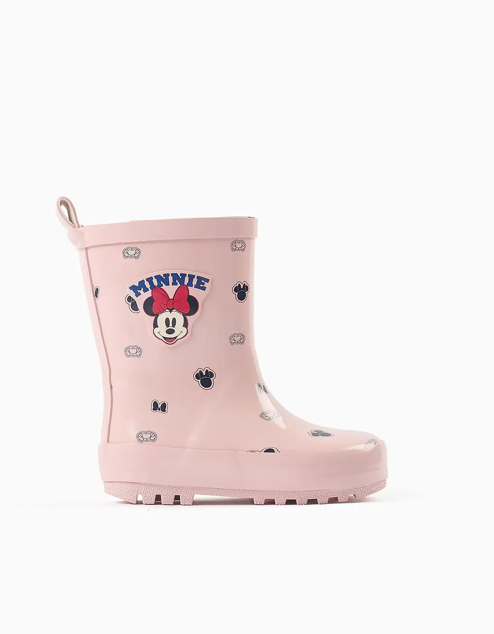 Galochas de borracha com estampado Minnie para bebé menina, rosa-claro 1