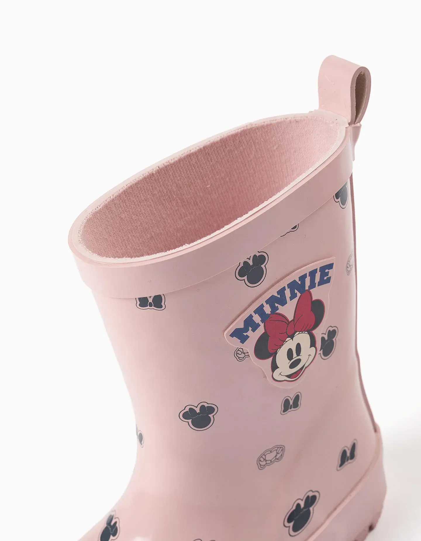 Galochas de borracha com estampado Minnie para bebé menina, rosa-claro 4