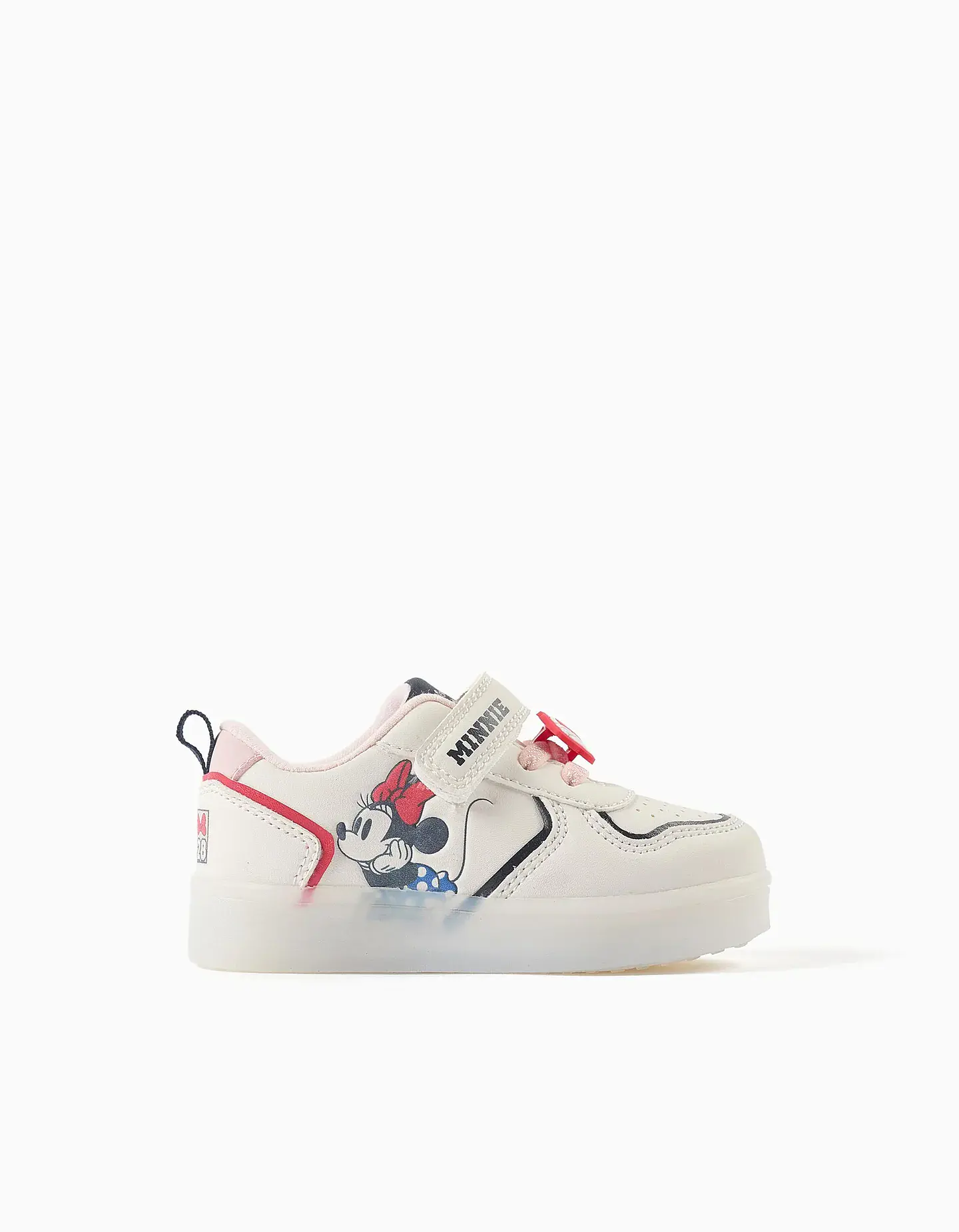 Sapatilhas com luzes e estampado Minnie para bebé menina, bege-claro 1